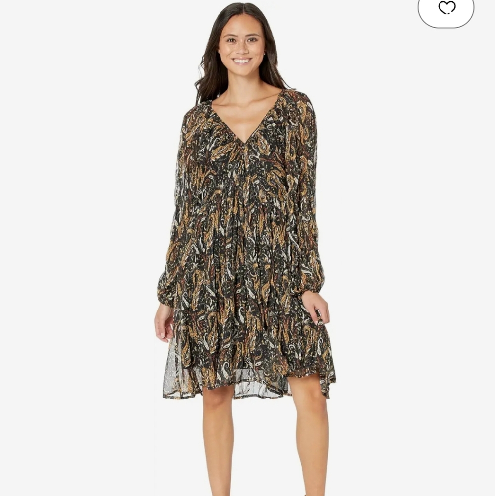 Miss Me Chiffon Paisley Printed Mini Dress sz L